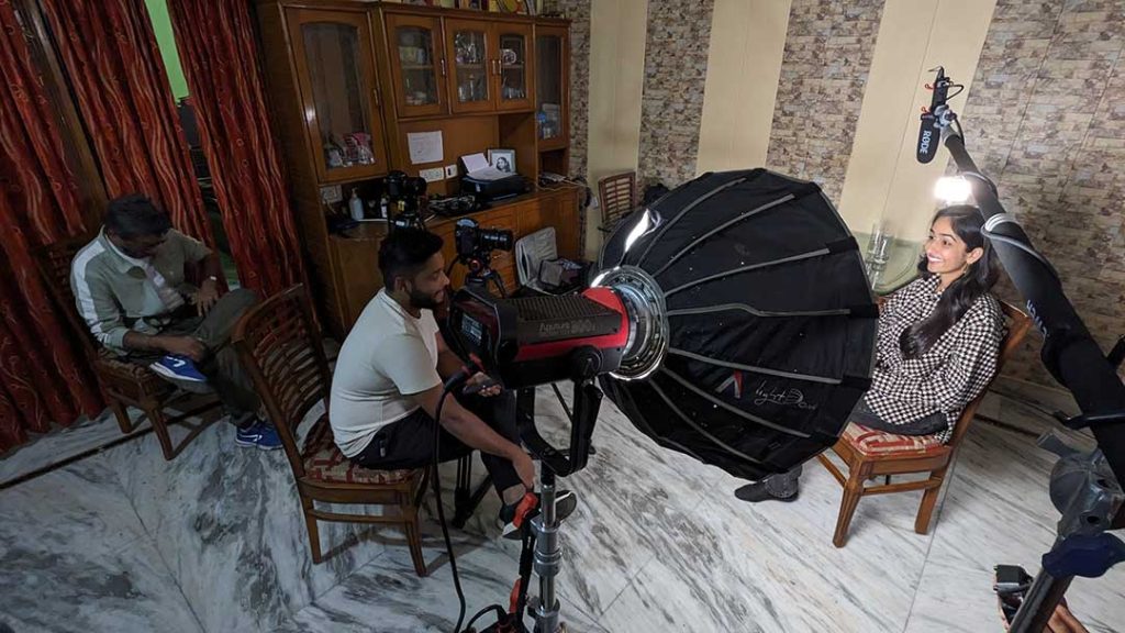 people sitting for I Migrant film interview