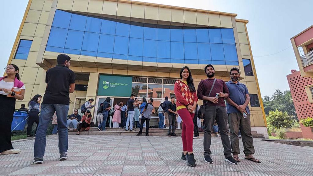 people standing outside Fraser Valley University India